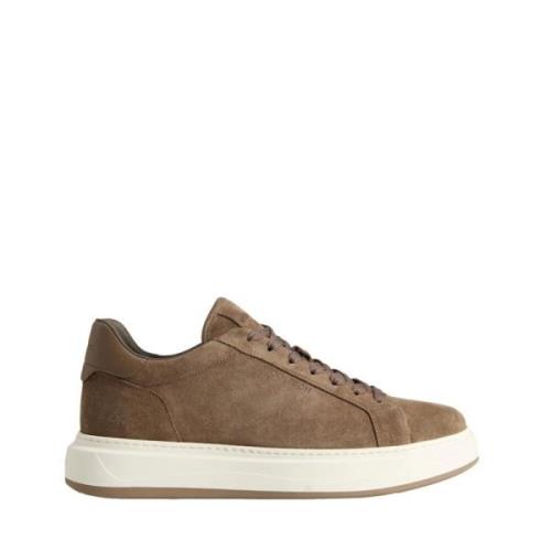 Taupe Suede Arrow Sneakers