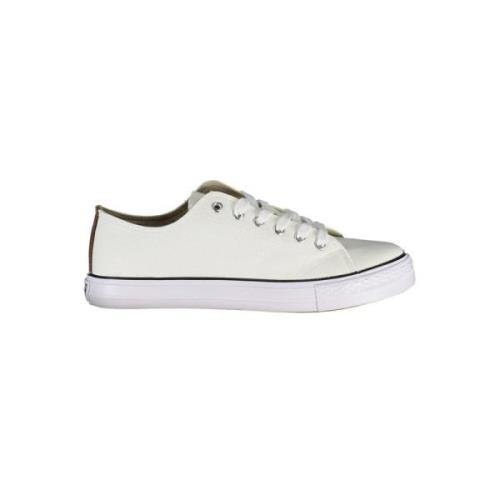 Hvit Polyester Sneaker med Kontrastdetaljer