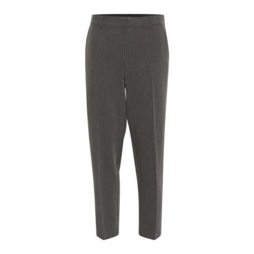 Grå Melange Pin Stripe Ankelpants