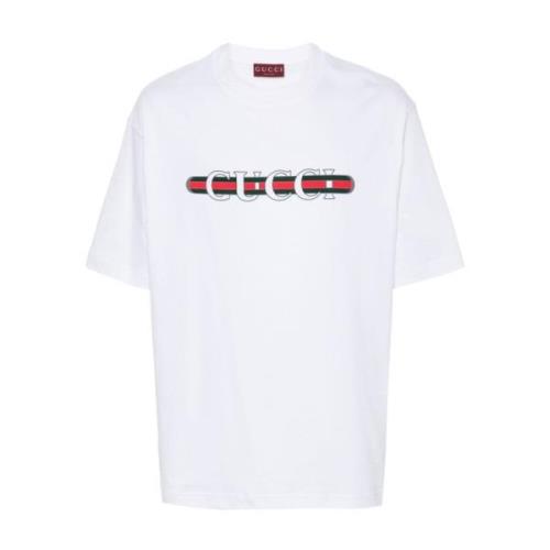 Hvit Logo Print T-skjorter Polos