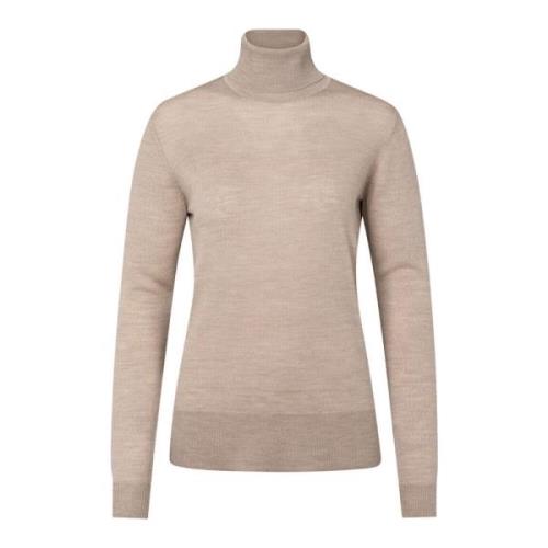 Strikket Turtleneck Sand Melange Genser