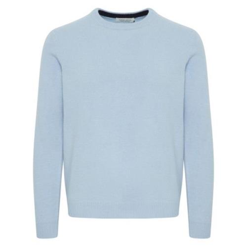 Placid Blue Crew Neck Strikket Genser