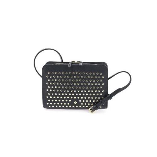 Marine Lær Mini Crossbody Veske