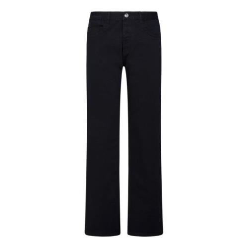 Sort Straight-Leg Stretch Bomull Jeans