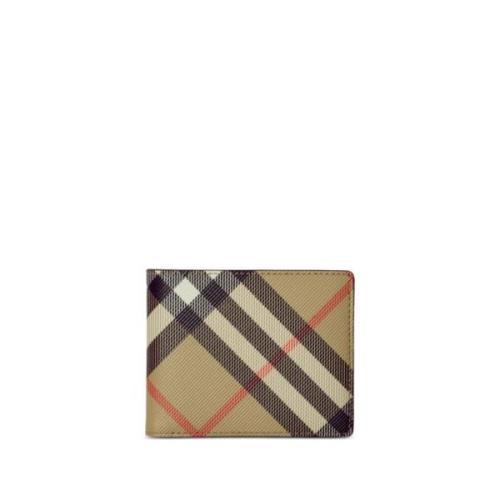 Beige Check Bi-Fold Lommebok