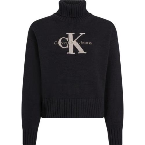 Chenille High Neck Sweater Svart