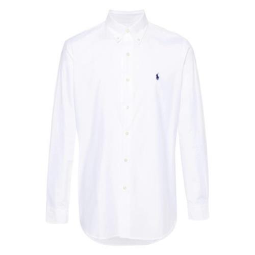 Poplin Button-Down Skjorte med Brodert Logo