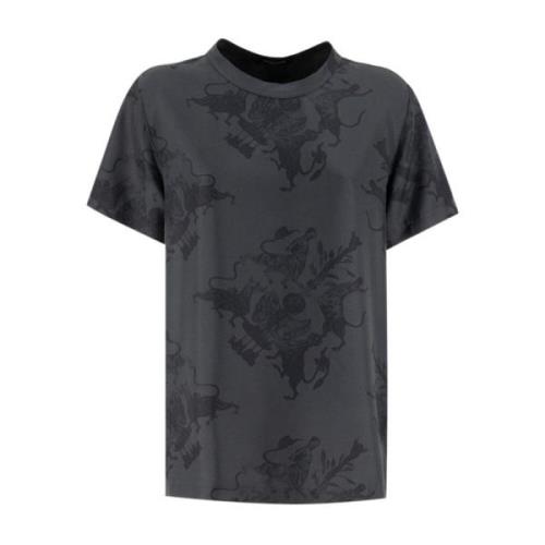 Silke Twill Crew-Neck T-skjorte med Fabula Vitae Print