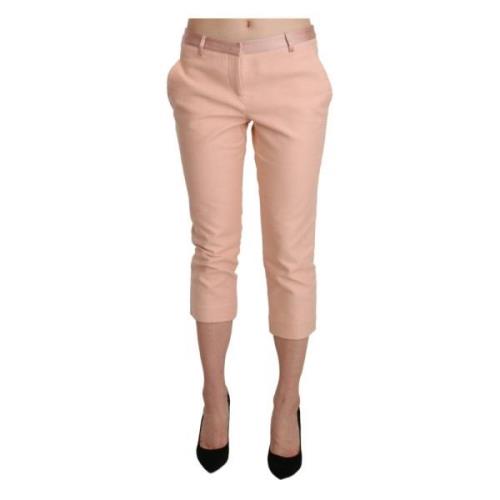 Stilig Rosa Skinny Capri Bukser