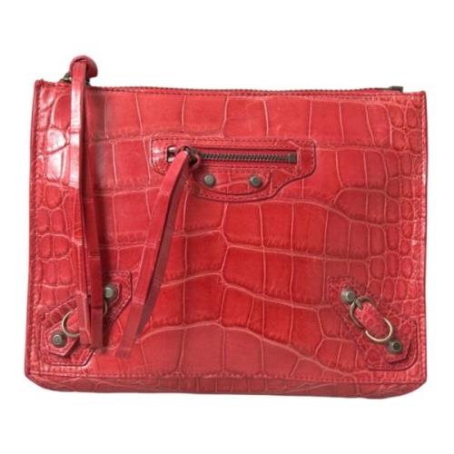 Eksotisk Rød Alligator Skinn Clutch