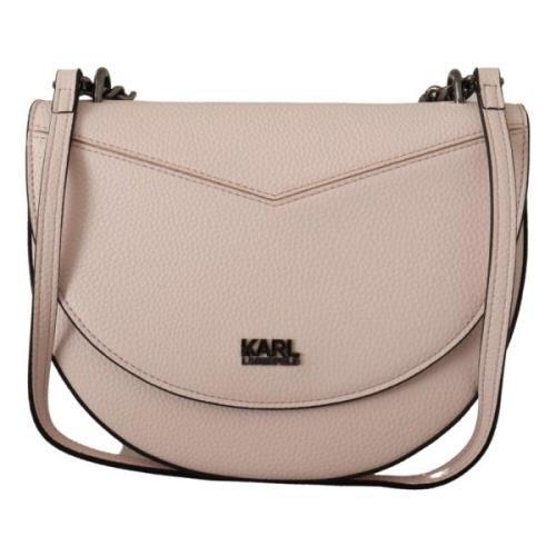 Elegant Mauve Light Pink Skinn Skulderveske