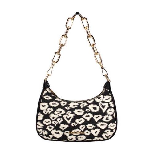 Hjerte Print Glidelås Crossbody Veske