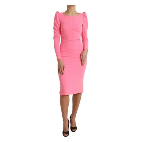 Elegant Rosa Bodycon Midi Kjole