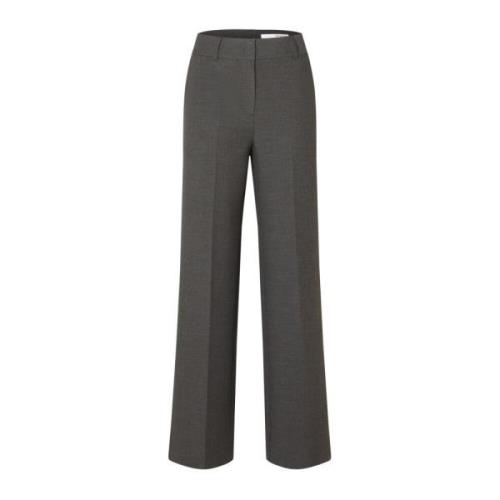 Dark Grey Melange Selected Femme Slfrita Mw Wide Pant Dgm N Noos Bukse...