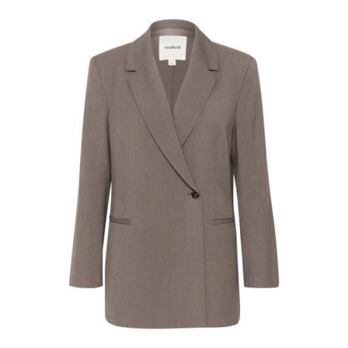 Oversize Blazer Jakke Morel Melange