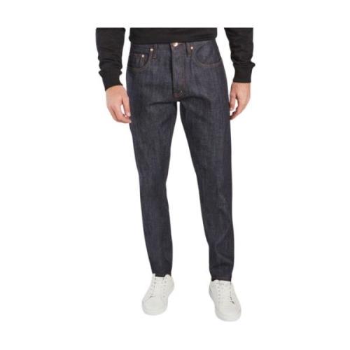 Indigo Denim Avslappet Tapered Jeans