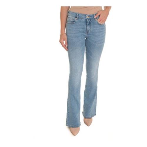 Flared Denim Jeans med Tilpassbare Bokstaver