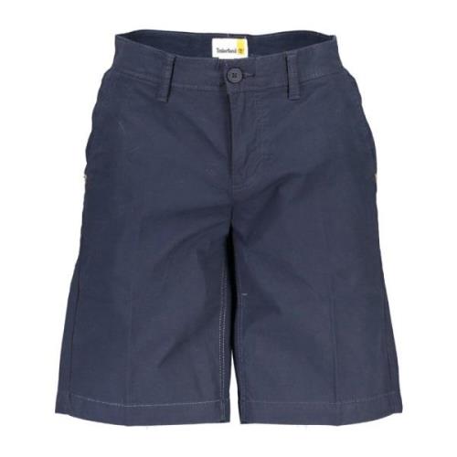 Blå Bermuda Shorts med knapp og glidelås