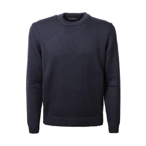 Blå Ull Crew-Neck Sweater