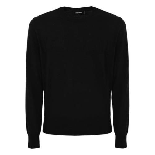 Svart Logo Genser Ull Pullover