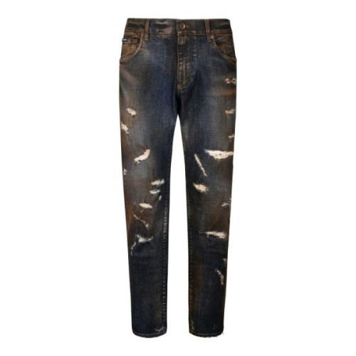 Svart Bleket Slim Fit Jeans