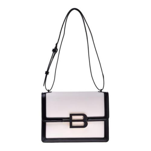 Leather crossbody bag in black and white