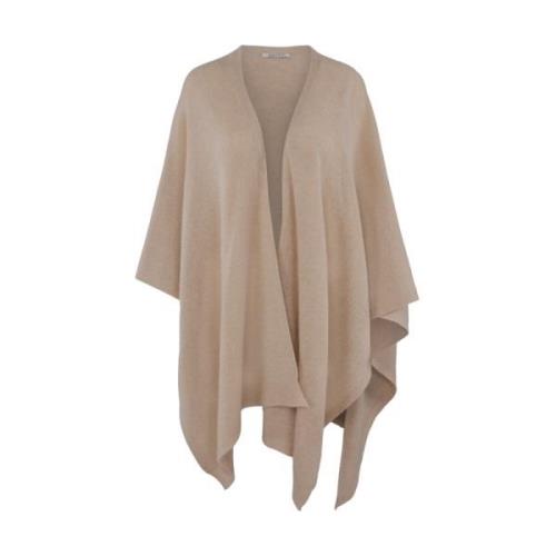 Myk Cashmere Poncho-Cardigan Strikket