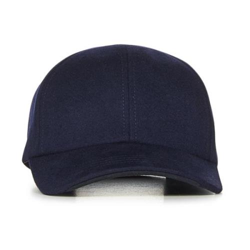 Blå Cashmere Baseball Cap med Logo