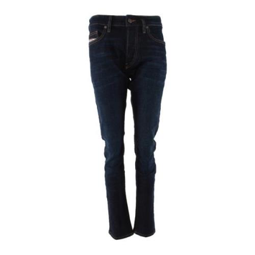 Slim Fit Blå Jeans for Menn