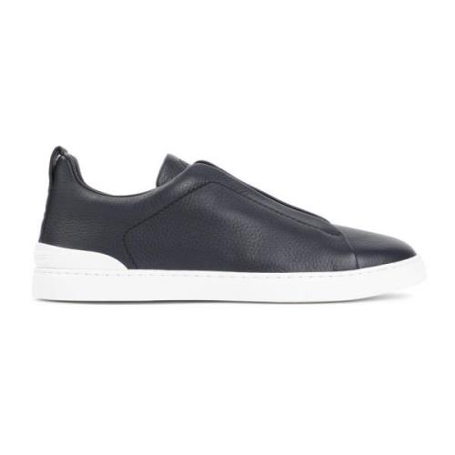 Blå Skinn Sneakers Stil Aw24