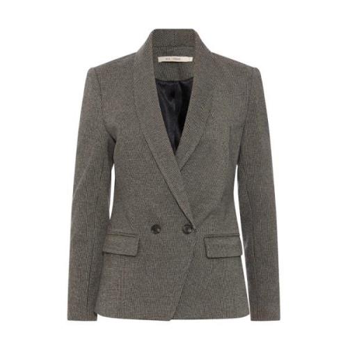 Trendy rutete blazer med eksklusive knapper