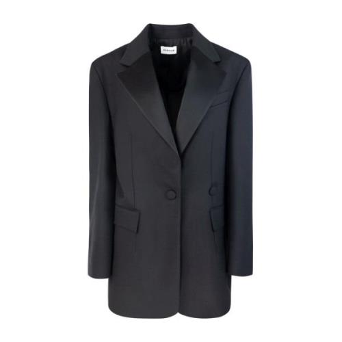 Svart Oversize Blazer med Lommer