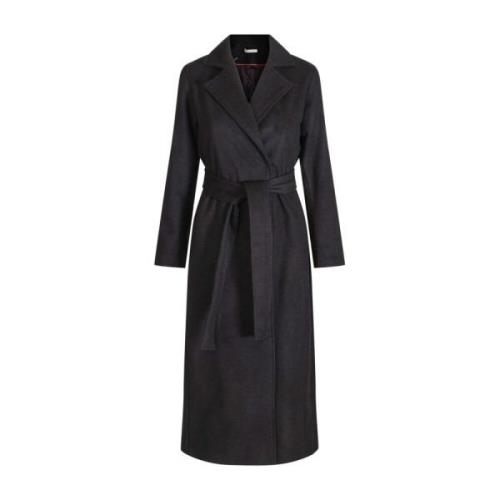 Black Haust Classic Tailored Belt Coat Outdoor Wear