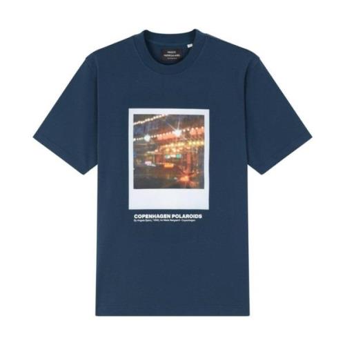 Navy Bomull Jersey Frode Poloroide Tee