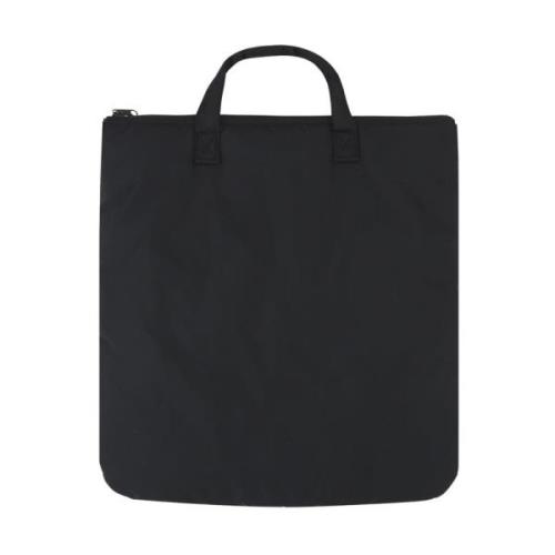 Svart Nylon Tote Bag med Sølv Hardware