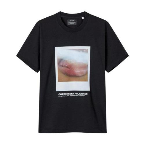 Svart Bomull Jersey Tee med Polaroid Print