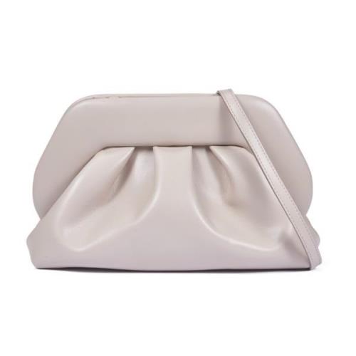 Beige Clutch med Avtagbar Skulderreim