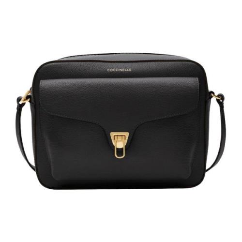 Svart Skinn Crossbody Veske