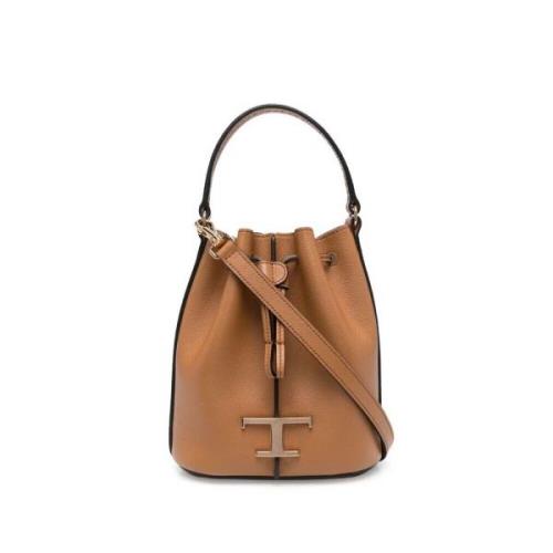 Logo-Charm Skinn Bucket Bag