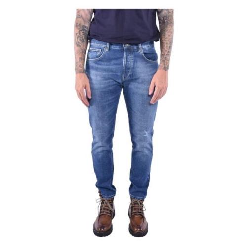 Blå Slim Fit Gulrot Jeans