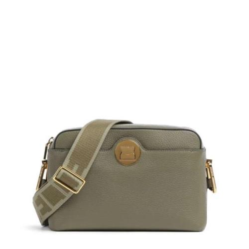 Grønn skinn crossbody veske