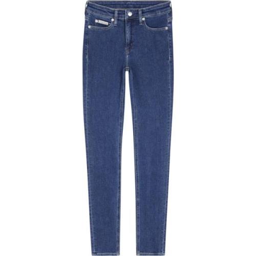 Blå High Waist Skinny Jeans