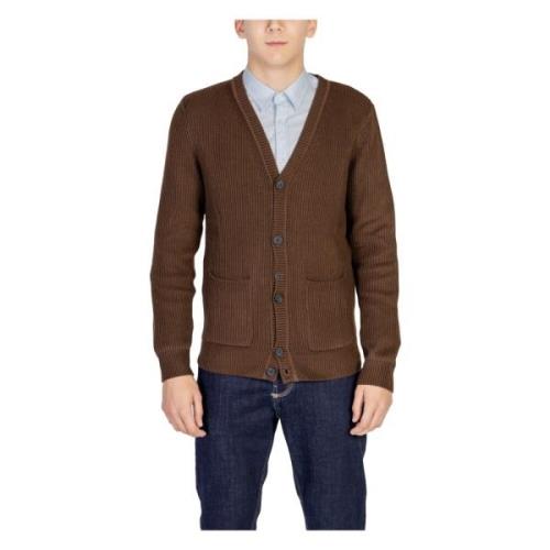 Brun V-hals Knappet Cardigan