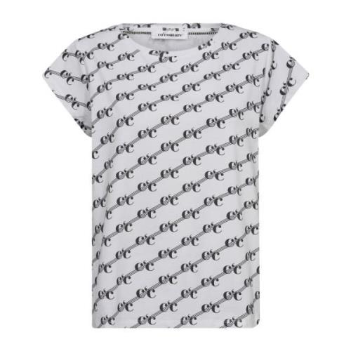 Logo Print Tee Top Hvit