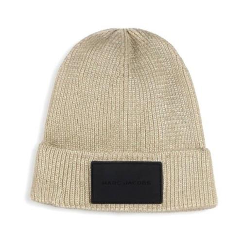 Barn Beige Ribbet Bomull Beanie Lue