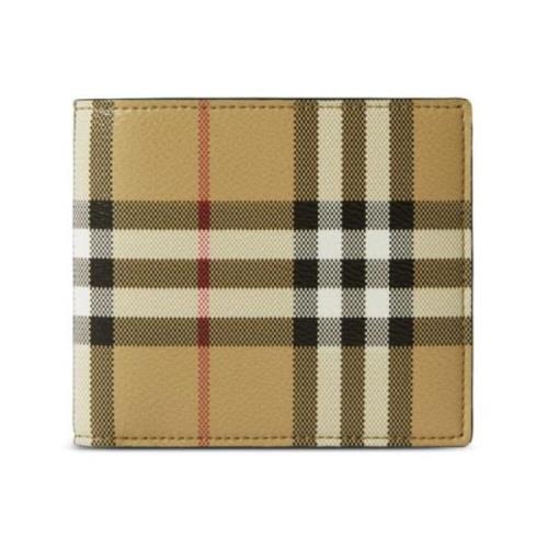 Vintage Check Lær Bi-Fold Lommebok