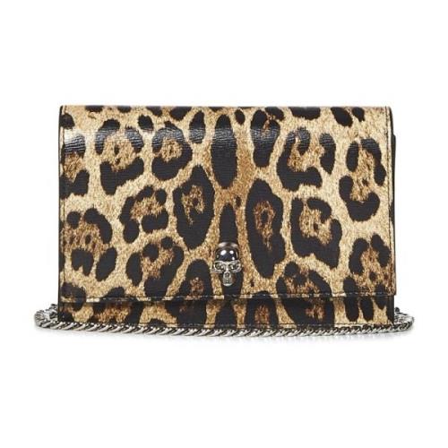 Leopardmønstret Skulderveske Beige