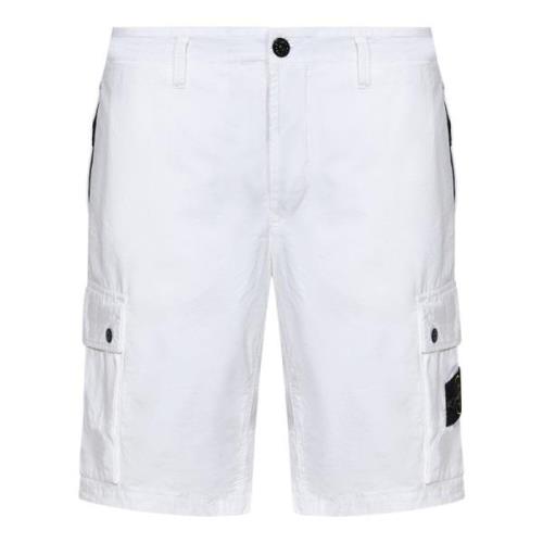 Hvite Bomullsshorts for Menn