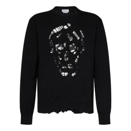 Sort Distressed Skull Genser