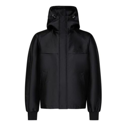 Svart Silkeblandet Windbreaker Jakke